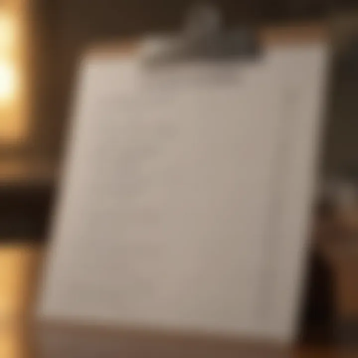 A well-organized moving checklist displayed on a clipboard.