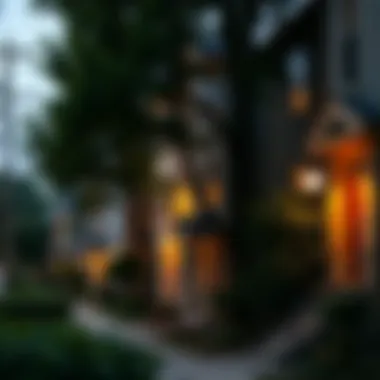 Charming Neighborhood Charming neighborhood street highlighting comfortable living spaces