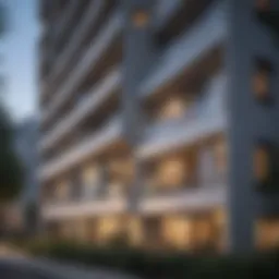 Sleek modern architecture of Century City apartments