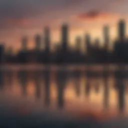 A breathtaking view of Chicago's skyline at sunset