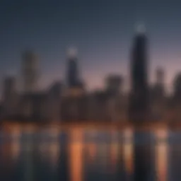 A stunning view of Chicago's skyline at dusk
