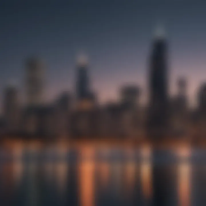 A stunning view of Chicago's skyline at dusk