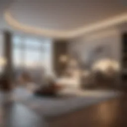 Luxurious five-bedroom apartment interior showcasing modern design
