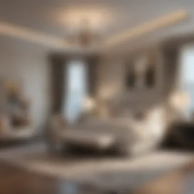 Luxurious Master Bedroom in a Four-Bedroom Apartment Elegant master bedroom in a four-bedroom apartment featuring luxurious design