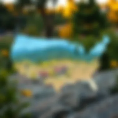 Regional Insights into Home Rentals in the USA Map highlighting different regions in the USA for home rentals