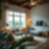 Cozy rental living space with modern decor