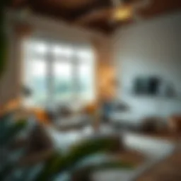 Cozy rental living space with modern decor