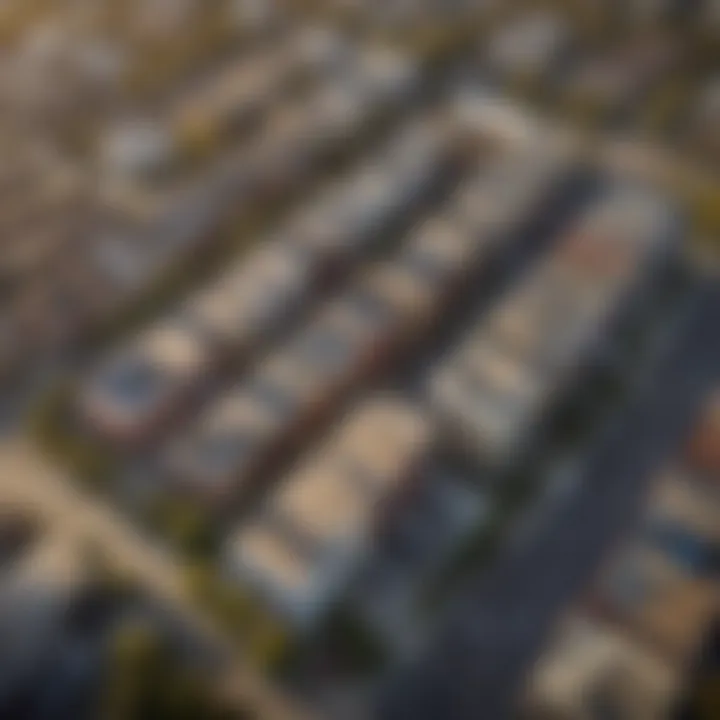 Aerial view of Mid City Flats illustrating its prime location in Los Angeles