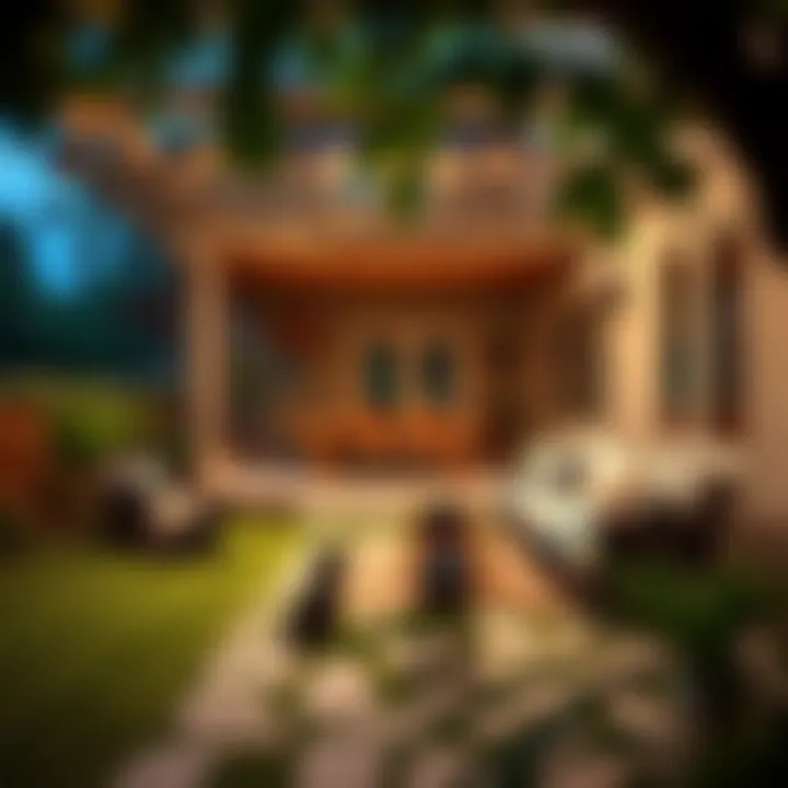 Beautiful outdoor area of a rental property with pets playing