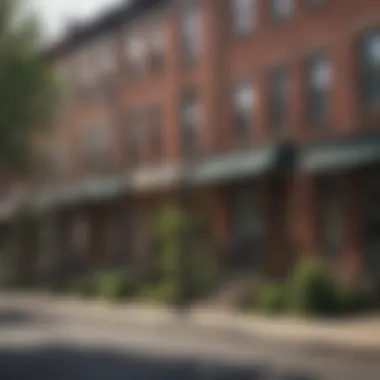 Vibrant neighborhood in Philadelphia with rental signs