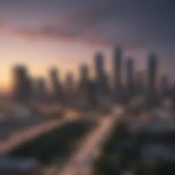 A stunning view of the Atlanta skyline at dusk