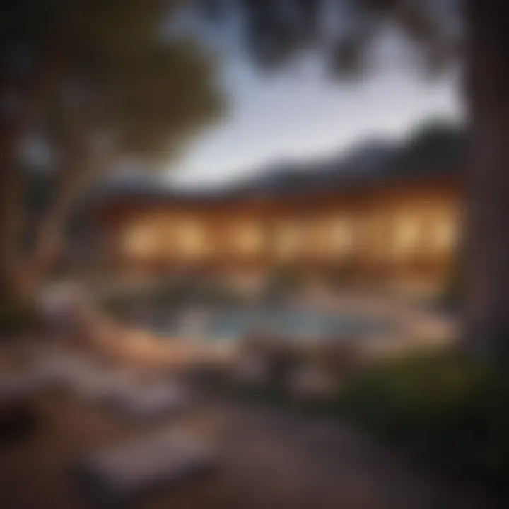 Retreat-style community emphasizing relaxation and leisure activities