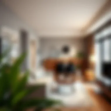 Cozy apartment interior depicting a stylish living space