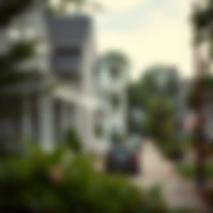 Charming neighborhood street lined with beautiful homes