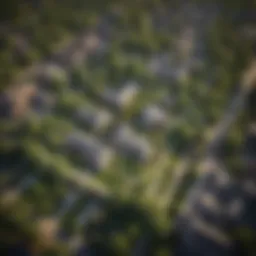 Aerial view of Washington Park showcasing lush greenery and housing