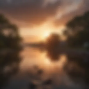Sunset at the Waterfront Idyllic sunset over the waterfront, capturing the natural beauty of Rivers Edge