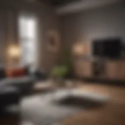 Charming studio apartment interior with modern decor