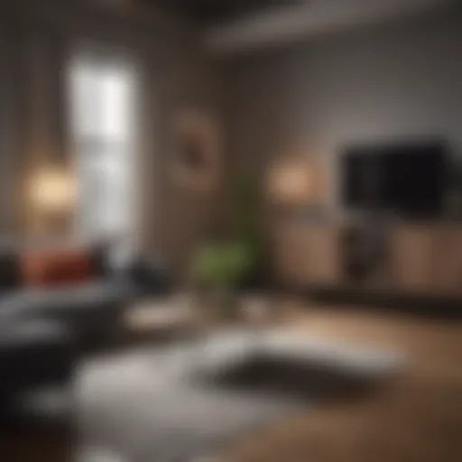 Charming studio apartment interior with modern decor