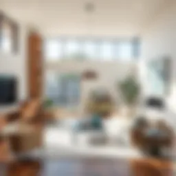 A bright and airy living room showcasing modern design elements