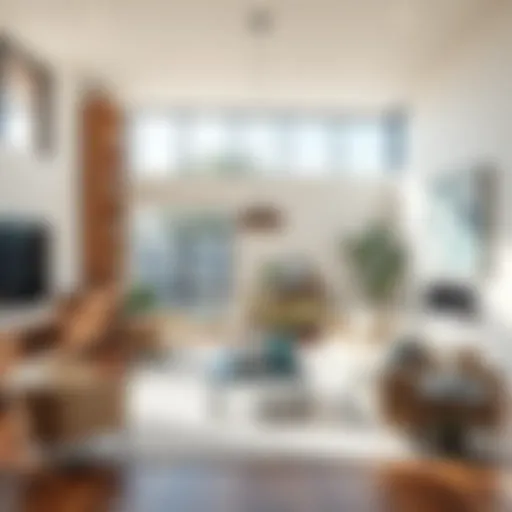 A bright and airy living room showcasing modern design elements
