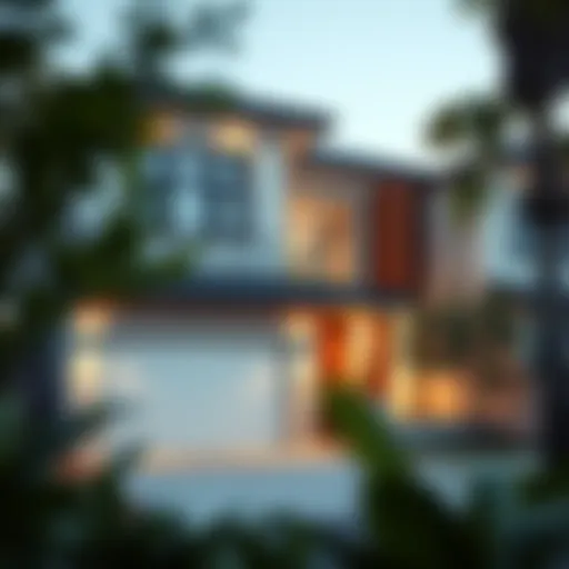 Elegant townhouse with a modern garage