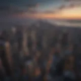 Aerial view of Manhattan skyline showcasing iconic skyscrapers
