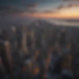 Aerial view of Manhattan skyline showcasing iconic skyscrapers