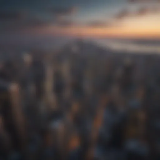 Aerial view of Manhattan skyline showcasing iconic skyscrapers