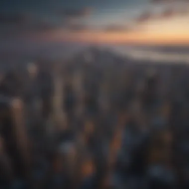 Iconic Manhattan Skyline Aerial view of Manhattan skyline showcasing iconic skyscrapers