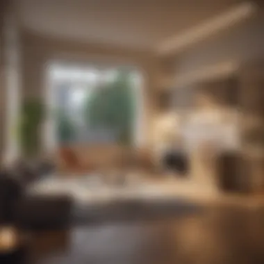 Layout and Flow in Apartment Design Aerial view of a one bedroom apartment highlighting layout and flow.