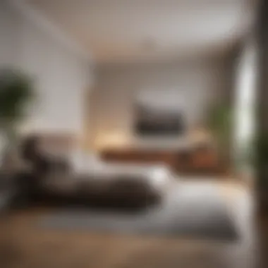 Inviting Atmosphere Through Trendy Decor Trendy decor elements creating an inviting atmosphere in a one bedroom apartment.