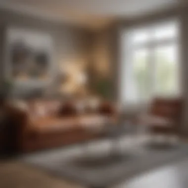 Stylish Furnishings in a Townhouse Cozy interior of a townhouse with stylish furnishings