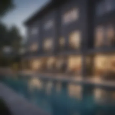 Luxurious Amenities in Townhouses Amenities of a townhouse including pool and gym