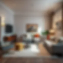 Stylish furnished living room showcasing comfort and elegance