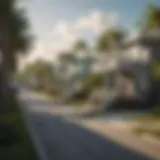 Scenic view of a Miami neighborhood showcasing rental homes