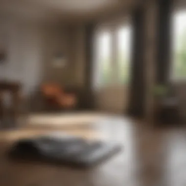Professional Assessment of Flooring Needs Professional evaluating a room layout with a notepad