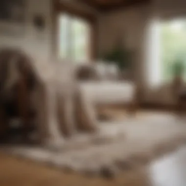Pristine Wool Throw Rug in a Cozy Setting A clean wool throw rug displayed in a cozy living space.