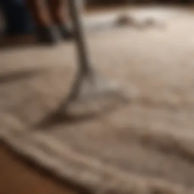 A wool rug being deep cleaned with gentle solutions.