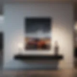 Elegant glass picture mounted on a modern wall