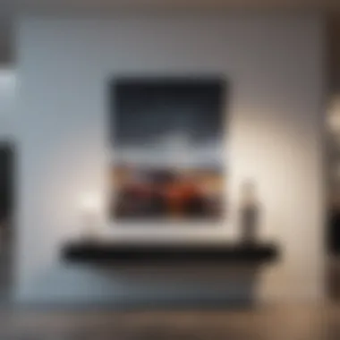Modern Wall with Glass Picture Elegant glass picture mounted on a modern wall