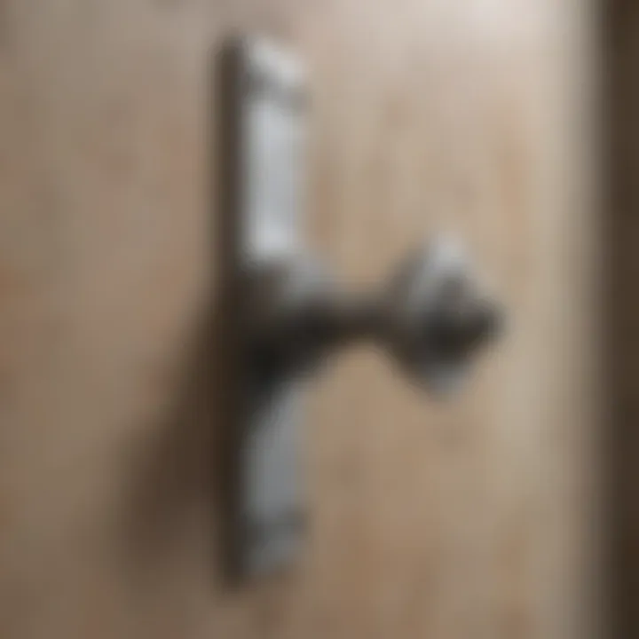 Close-up of precise wall anchor installation