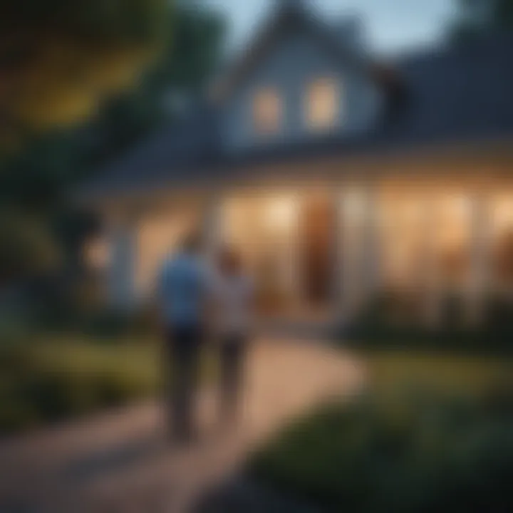 A depiction of a real estate professional guiding a homeowner