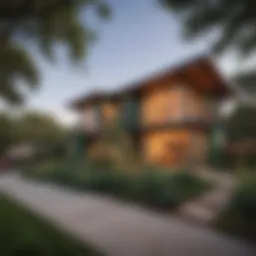 Scenic view of a vibrant Austin neighborhood showcasing unique architecture and greenery.