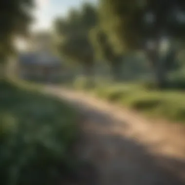 Peaceful Rural Landscape A serene rural landscape with lush greenery and open spaces.