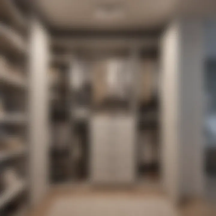 Organized closet space utilizing vertical storage techniques