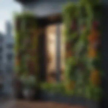 A vibrant vertical garden installed on a balcony