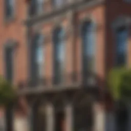 Elegant facade of an apartment building in Ledroit Park showcasing unique architectural design