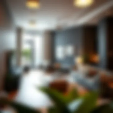 Stylish interiors of a M Street apartment highlighting spacious living area