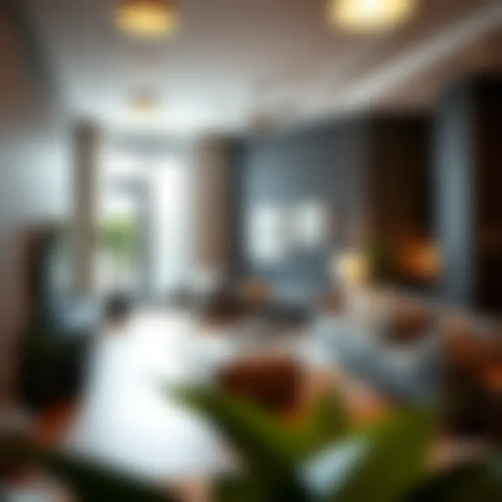 Stylish interiors of a M Street apartment highlighting spacious living area