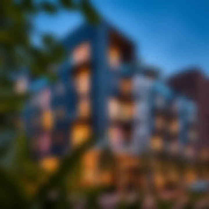 Exterior view of M Street apartments showcasing modern architecture